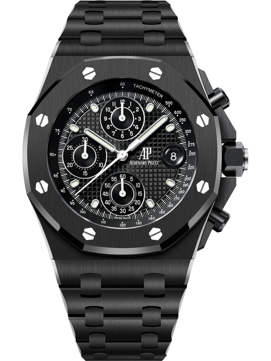 L Size -Black OFFs - 904L Steel - Quartz -Chronograph- 43mm