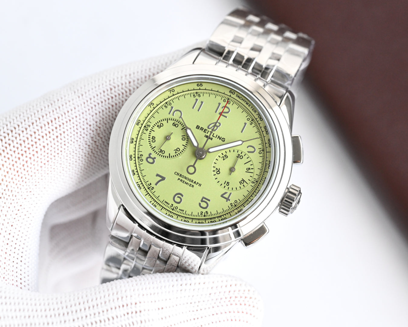 Chronograph - Green White - Silver 316L Steel - Automatic - 42mm