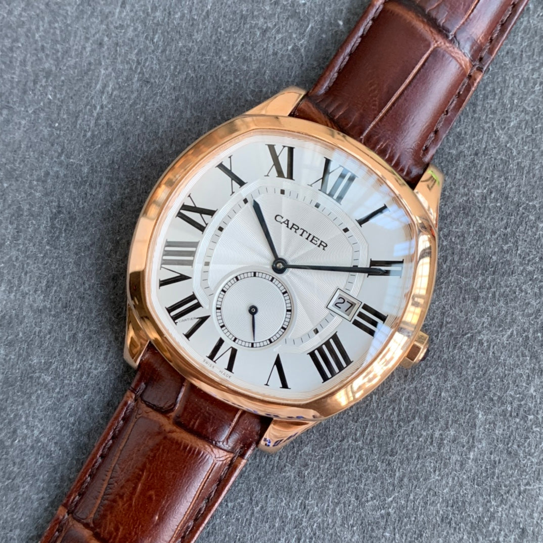 316L Yellow gold - White- Brown Leather - Automatic - 40*41mm