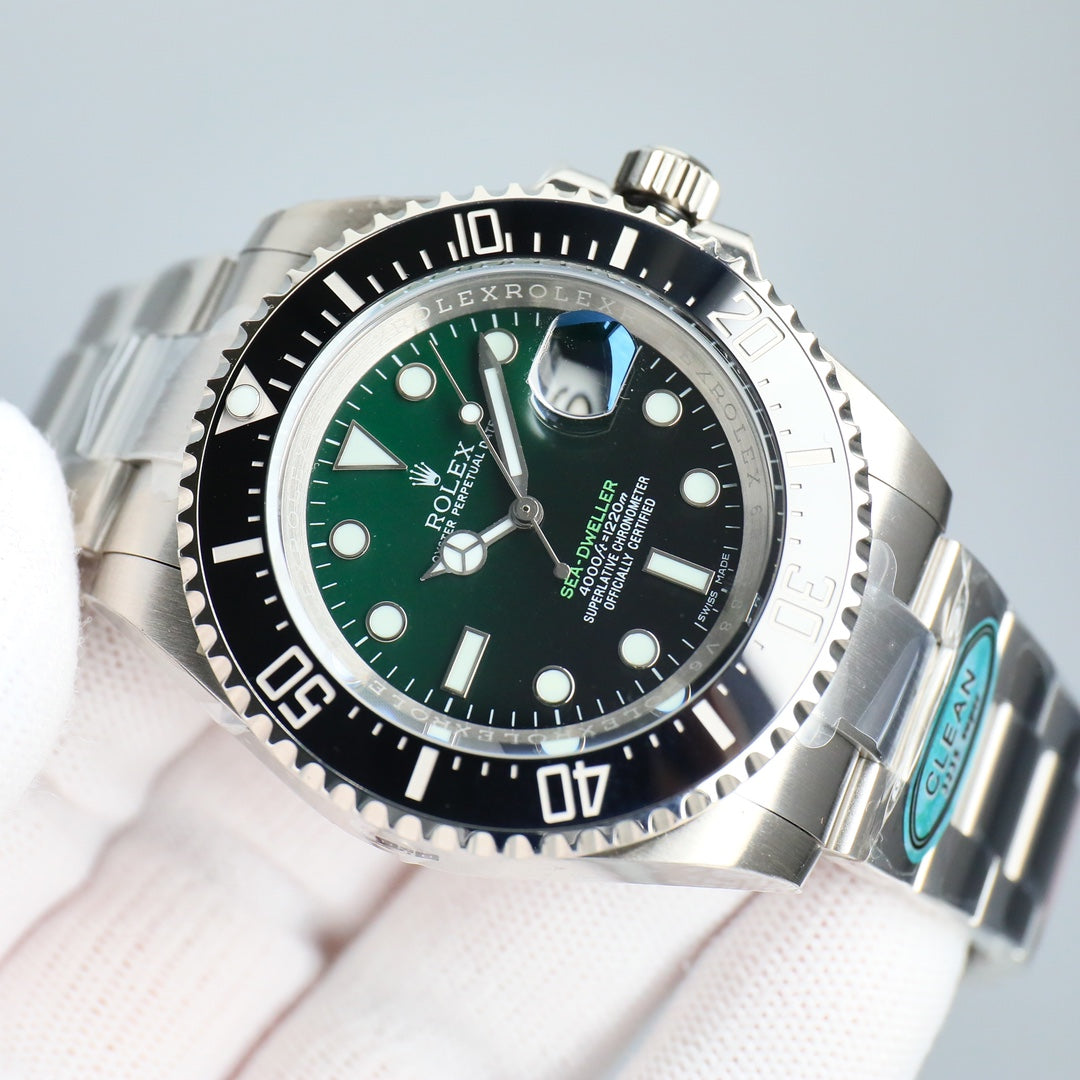 L Size - Black Green -Silver 904L Steel -Automatic- 43mm