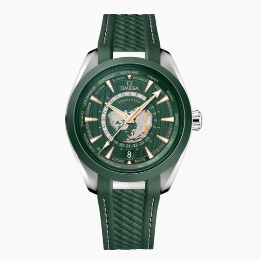 Green World Map - Green Rubber - Automatic - 43mm