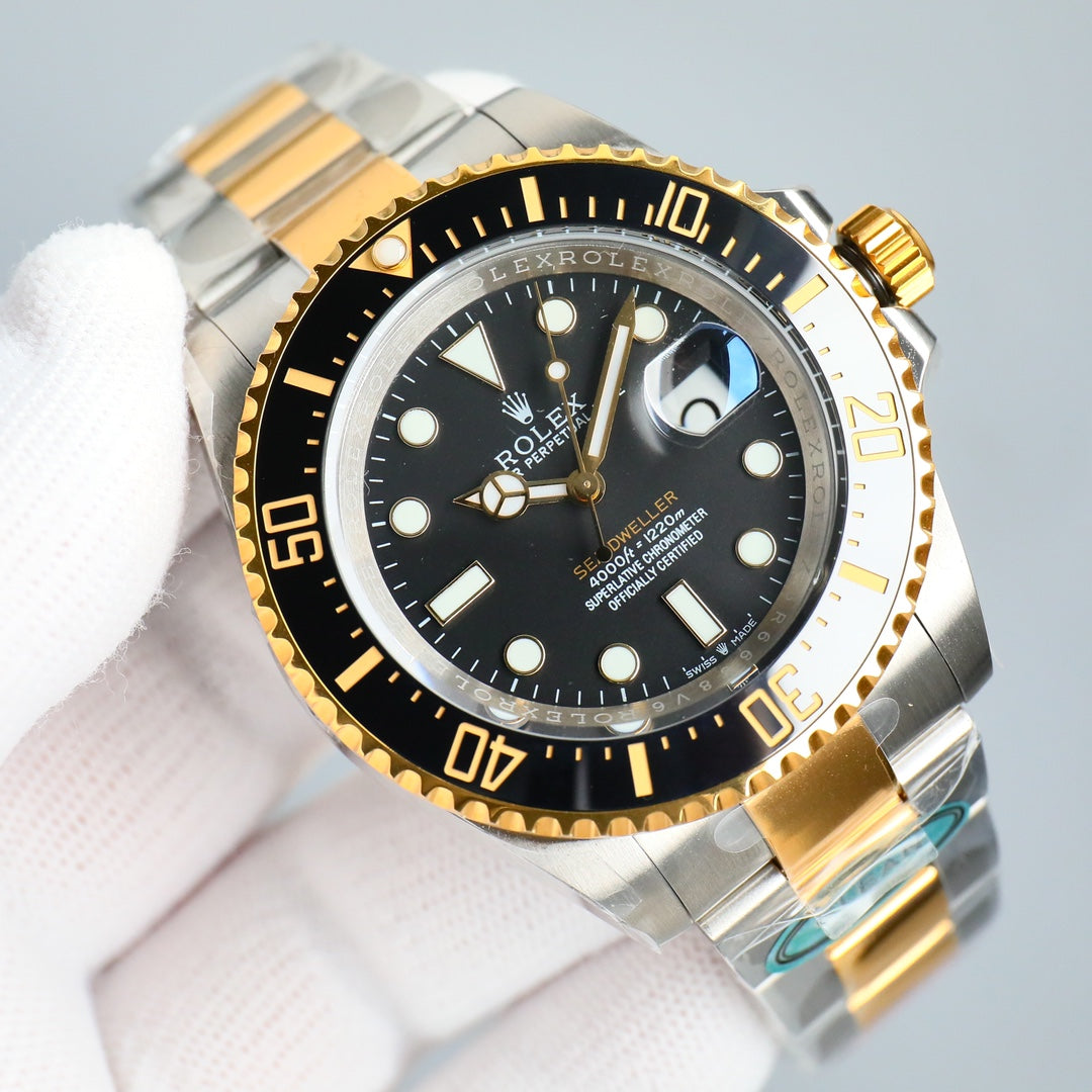 L Size - Black Yellow -Silver 904L Steel -Automatic- 43mm