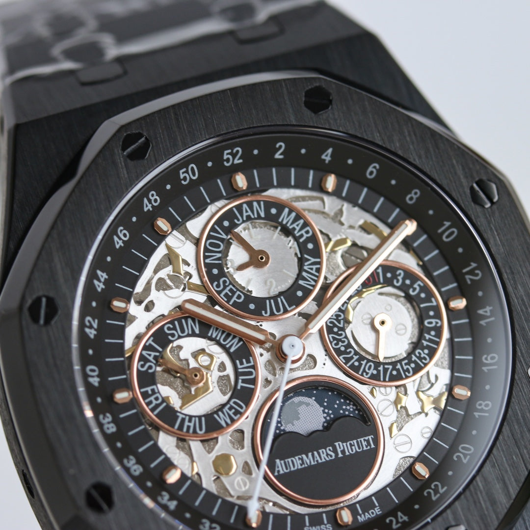 Black Grey- Black 904L Steel Hollow- Automatic - 41mm