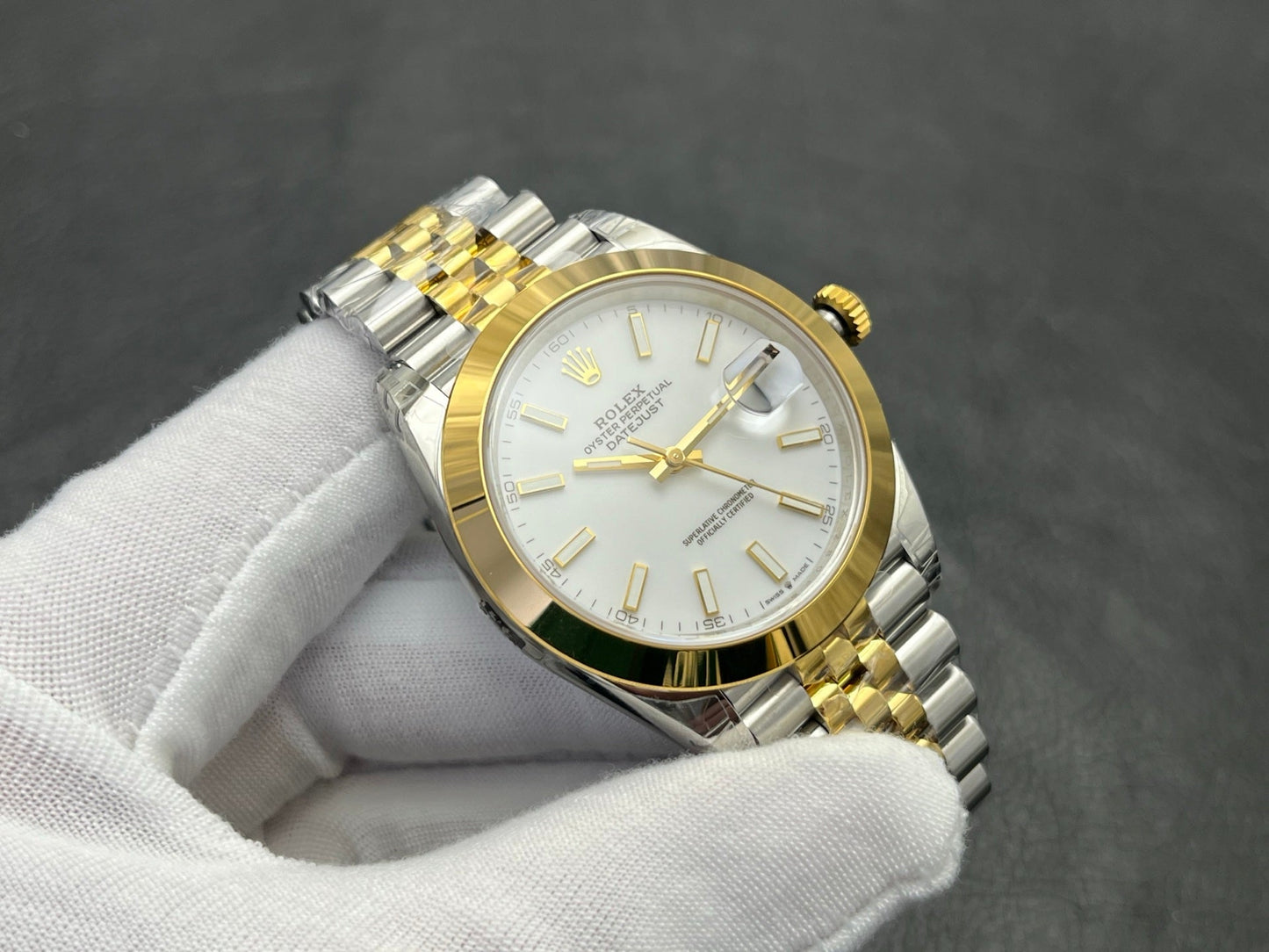 C-Factory -Silver - Yellow Smooth Bezel - Yellow Silver 904L Steel- Automatic - 41mm