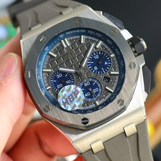 TOP! Grey Ceramic Bezel - Grey Rubber - Automatic - 43mm