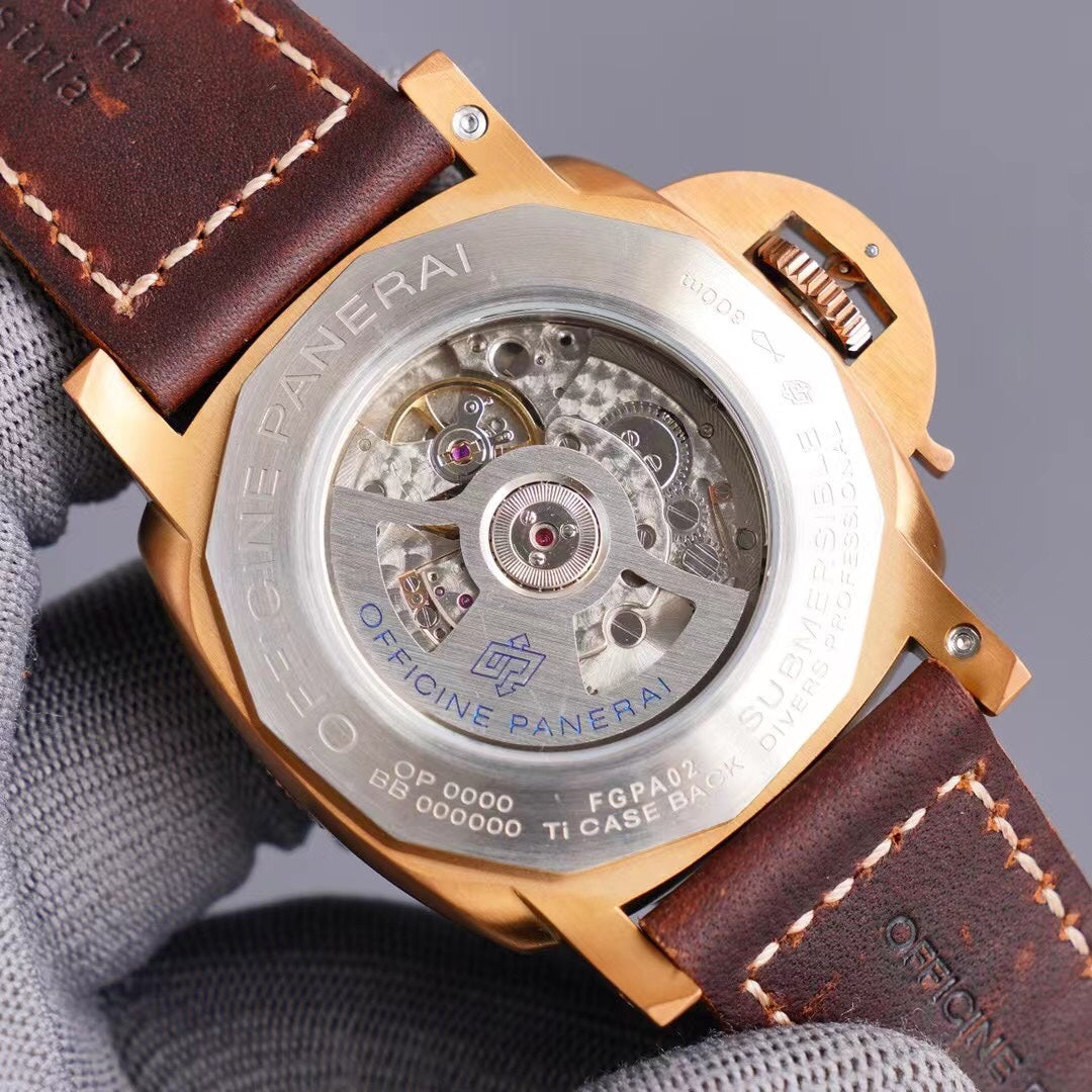 316L Steel Bronze- Brown Rubber - Automatic - 44mm