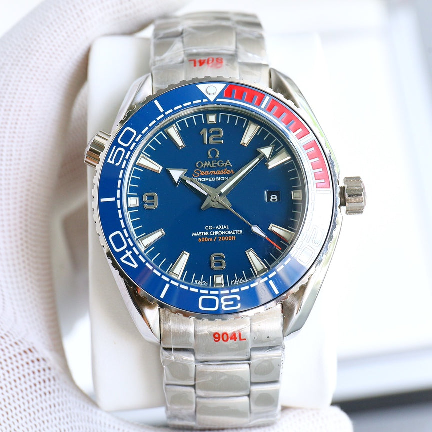 Blue Red -Silver 904L Steel - Automatic - 43mm