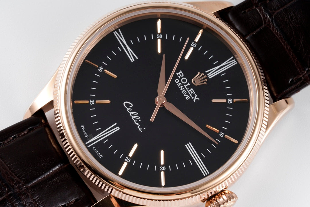 Black -904L Rosegold - Brown Leather - Automatic - 39mm