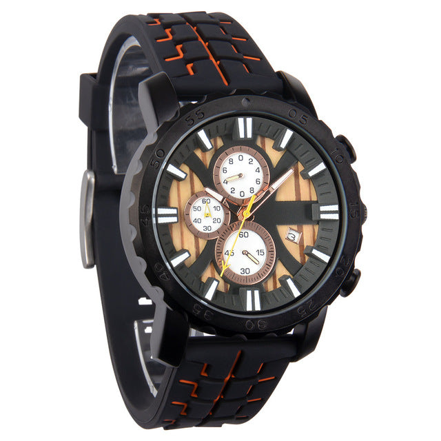 Wooden Style Men's Quartz Watch -42mm