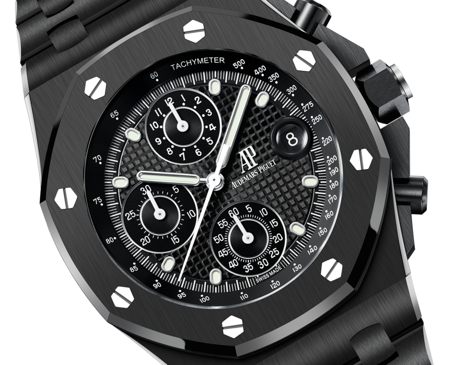 L Size -Black OFFs - 904L Steel - Quartz -Chronograph- 43mm