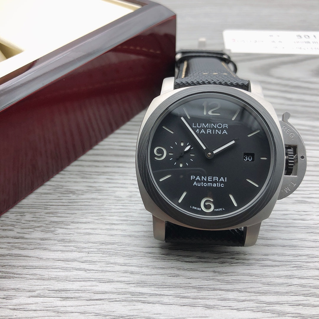 Black Silver -904L Steel - Black Rubber -Automatic - 44mm