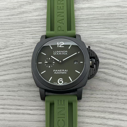 Grey Black - 904L Steel - Green Rubber -Automatic - 44mm