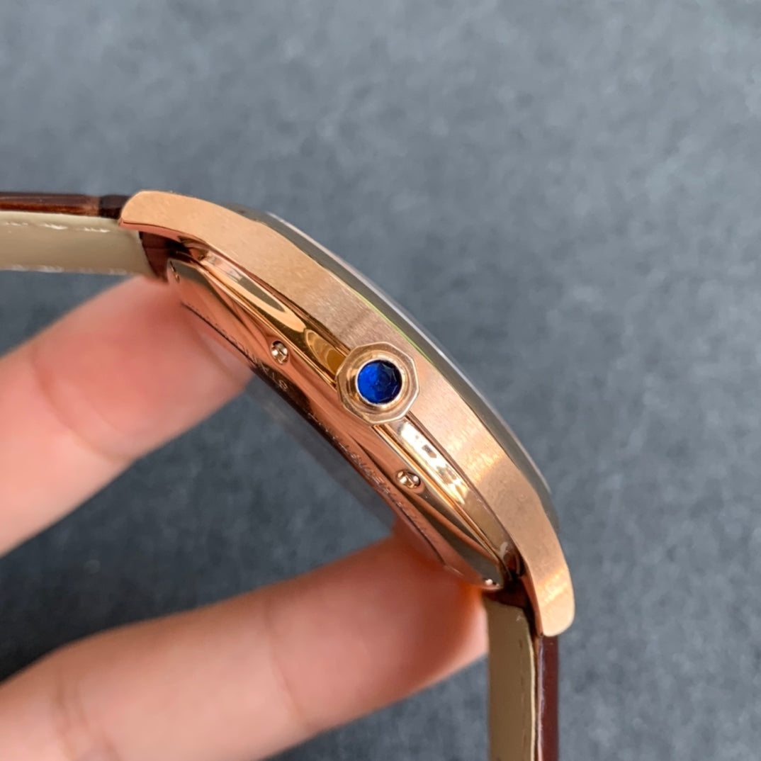 316L Yellow gold - White- Brown Leather - Automatic - 40*41mm