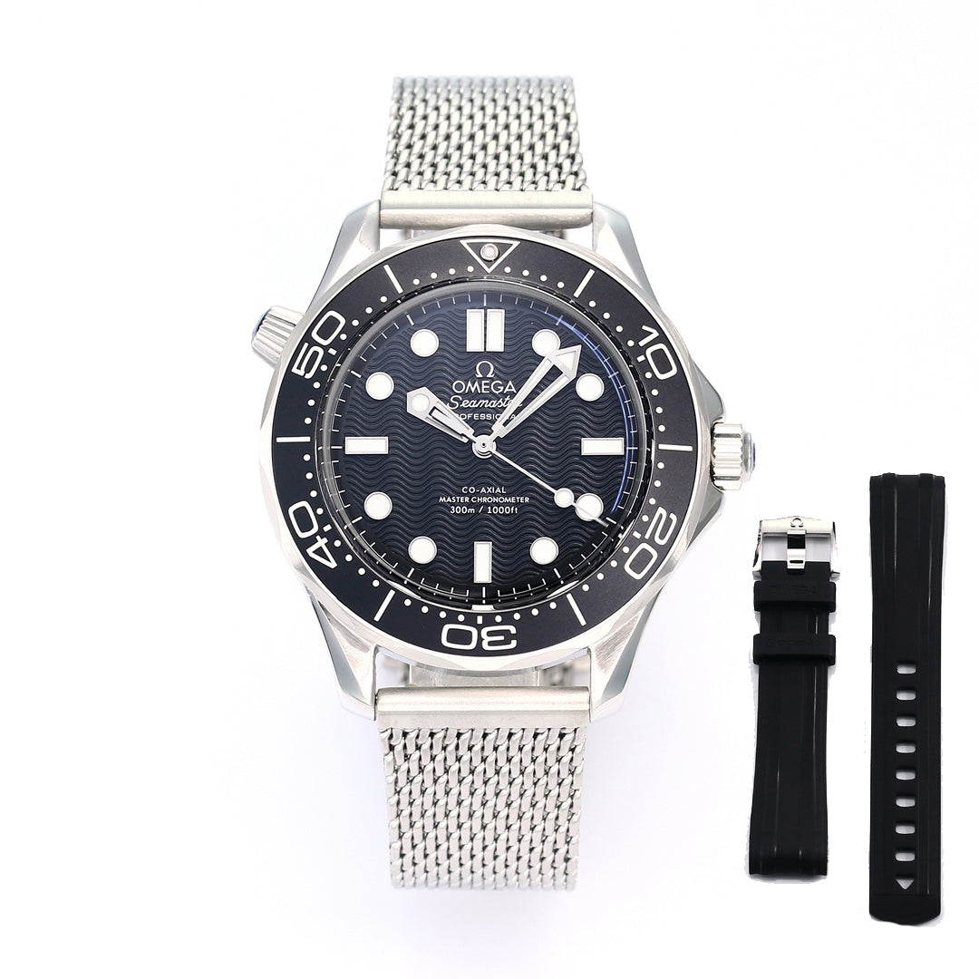 🔥Limited Time Offer!-VS- 210.30.42.20.01- Black -Silver 904L Steel -Free Rubber Strap- Automatic -42mm