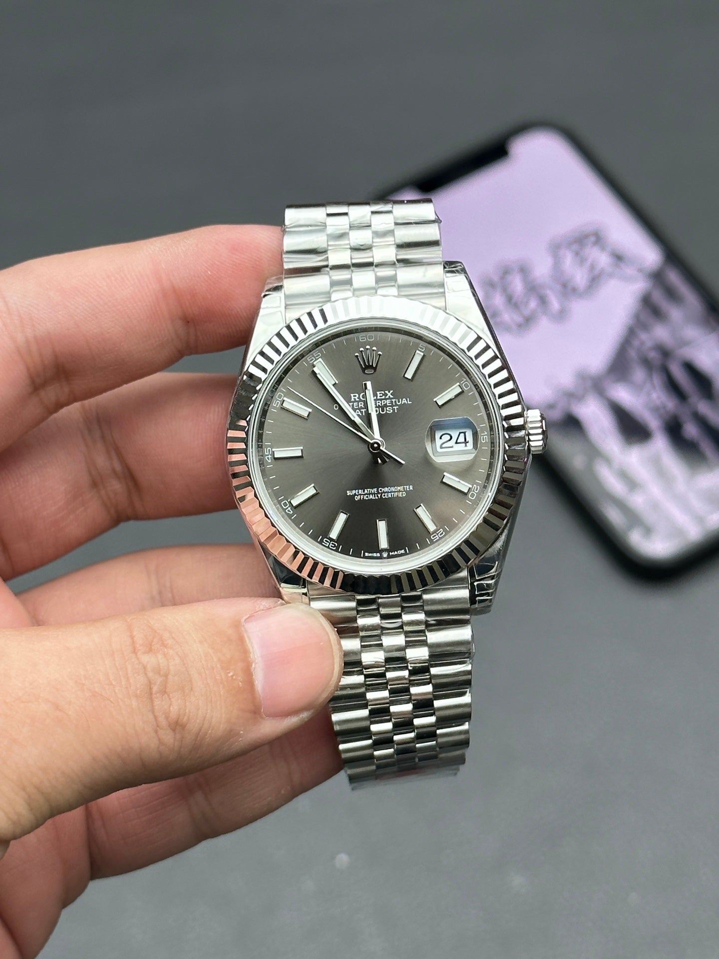 Grey - Silver 904L Steel- Automatic - 41mm