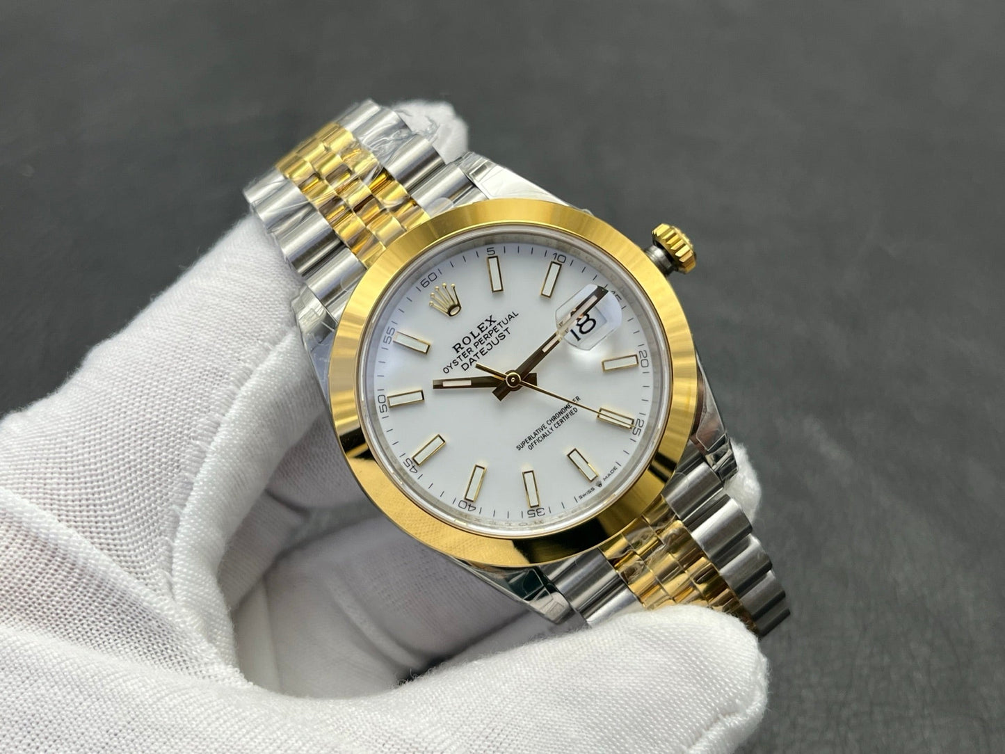 C-Factory -Silver - Yellow Smooth Bezel - Yellow Silver 904L Steel- Automatic - 41mm