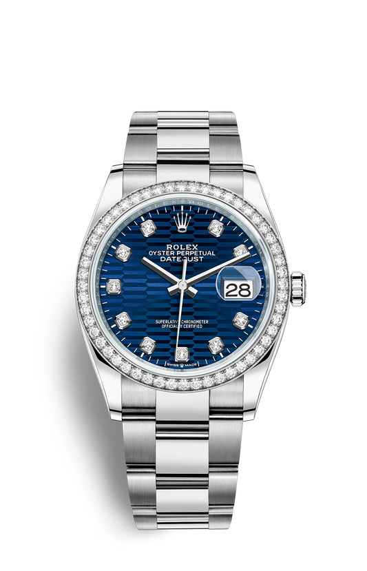 DATE-Steel,-white gold and diamonds- Automatic-36mm Watch